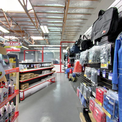 Racing Apparels & Motor Oil Display