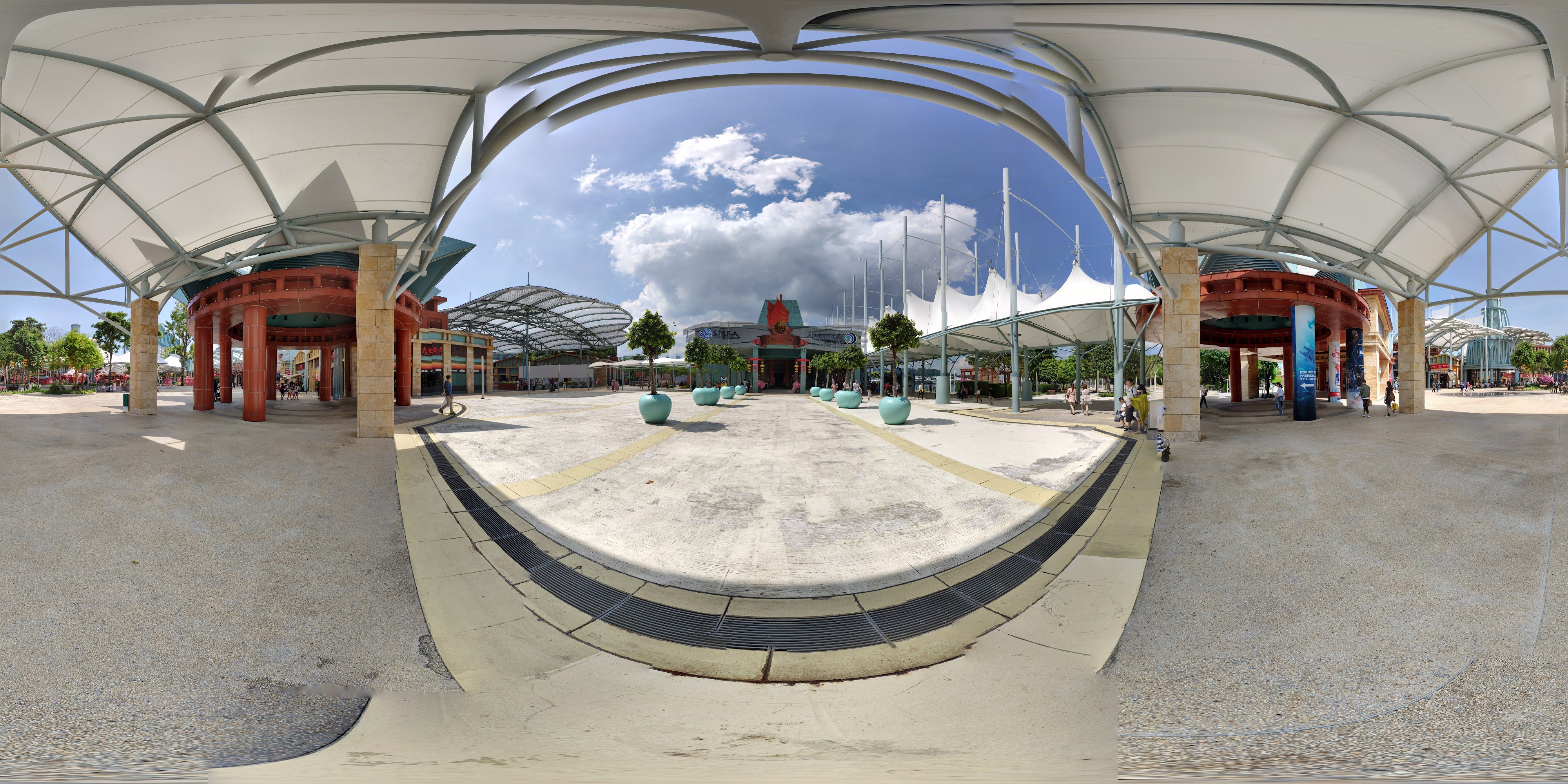 Modern Aquarium Entrance Plaza