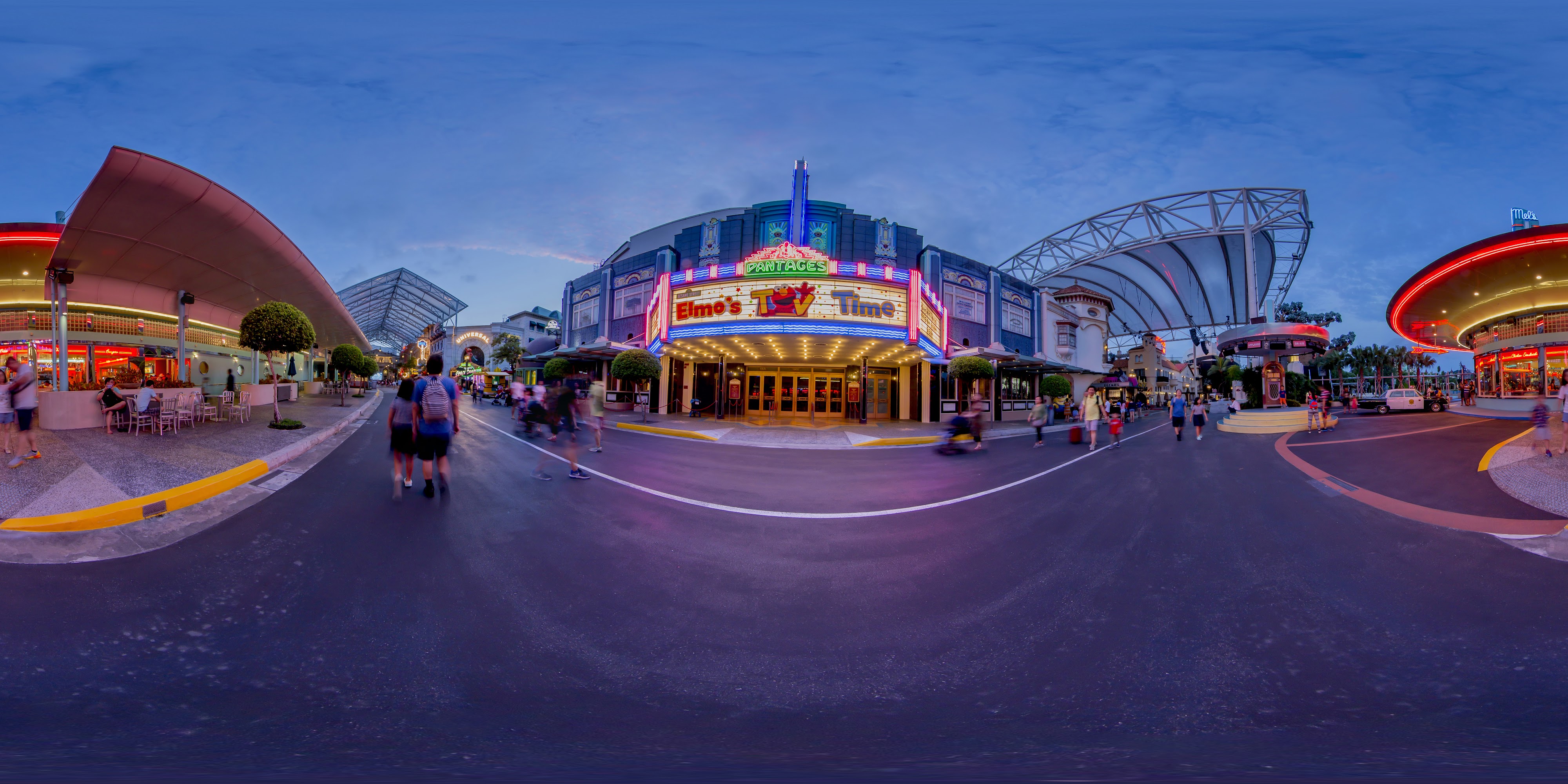 Street Attractions at Dusk
