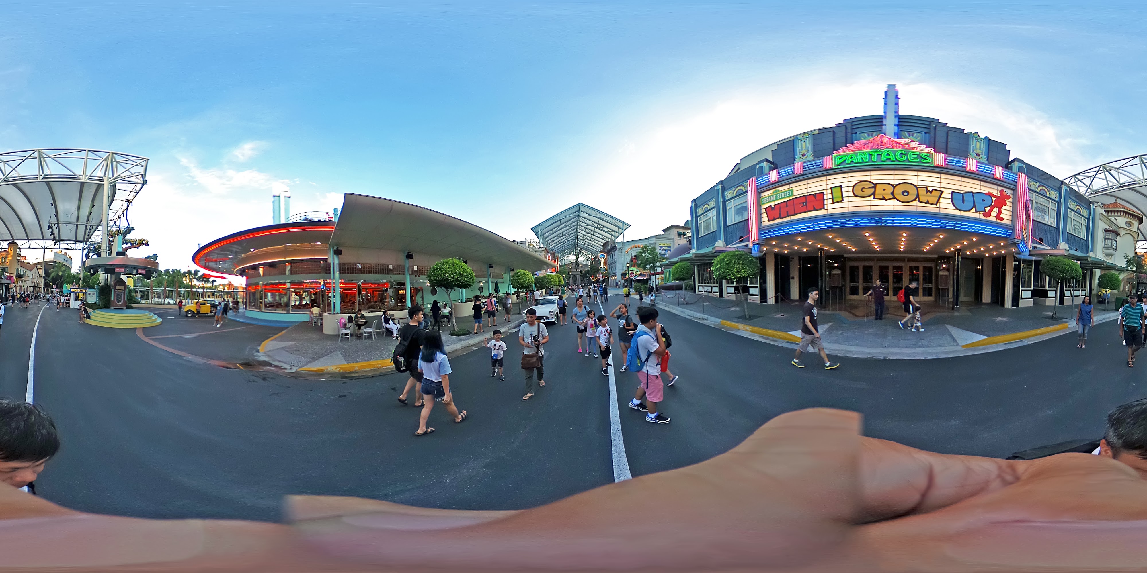 Colorful Theme Park Street Scene