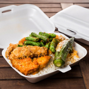 Best Take-out Food Service food - Meat and vegetables in a take-out box