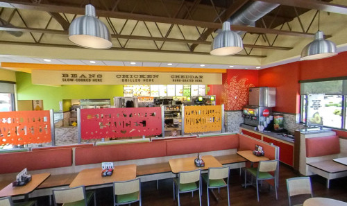 Las Vegas Chipotle's casual dining set up - a local Mexican fast food chain in Vegas specializing in custom burrito bowls, tacos & salads