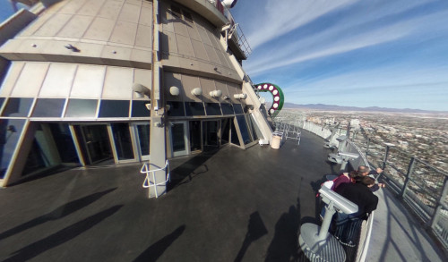 A scenic view of Las Vegas from The Stratosphere Tower's deck where the Big Shot is located
