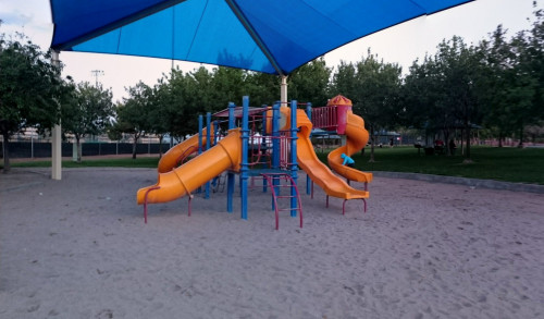 Kiddie slides in Bruce Trent Park's playground