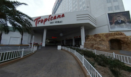 Driveway towards Tropicana Las Vegas Hotel & Resort entrance