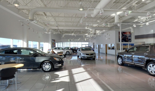 Las Vegas New & used Chevy vehicles on display inside Pahrump Valley Auto Plaza showroom - a Chevrolet dealer in Nevada