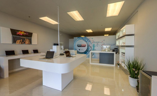Las Vegas Minimalist interior of Computer Doctor BG - Henderson NV branch, with several laptops  & other computer accessories on display